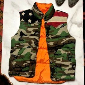 Ralph Lauren Camo US Flag Reversible Down Vest